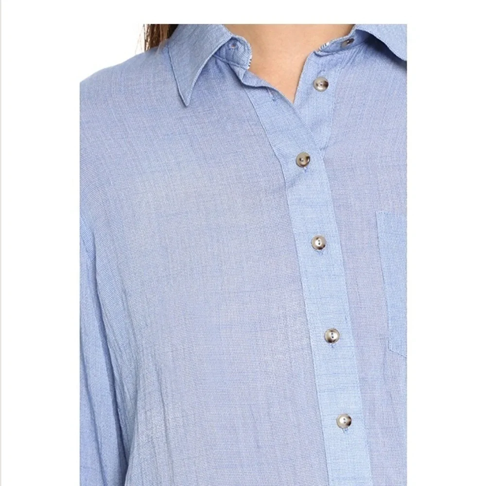 Free People Blue That’s a Wrap button up Shirt